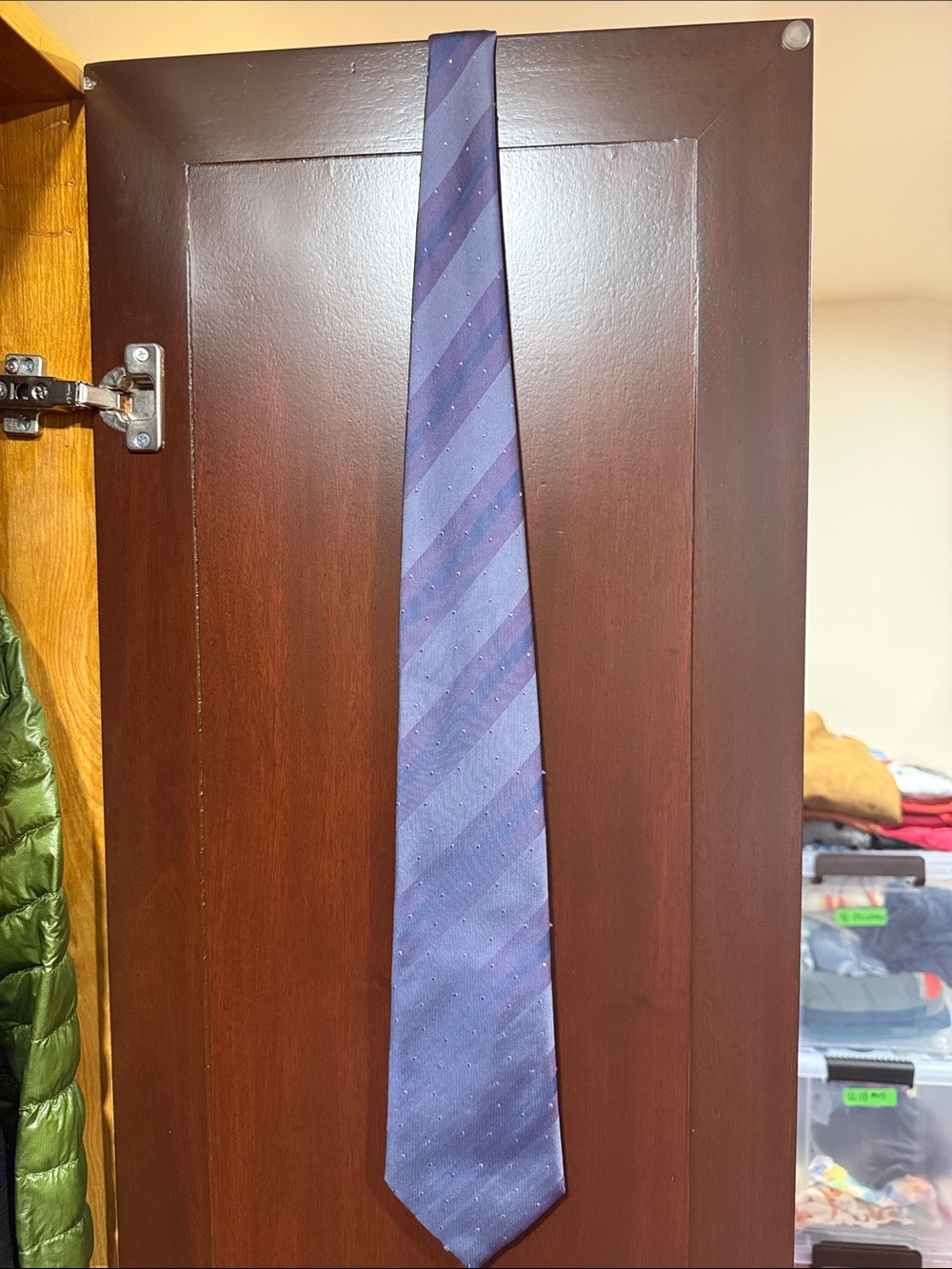 Kenneth Cole Purple Diagonal Stripe Tie